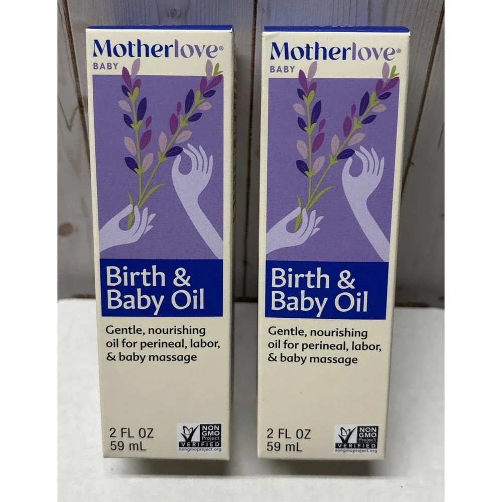 2 Pack Motherlove Massage Birth Baby Oil Gentle Lavender-Infused Perineal Labor